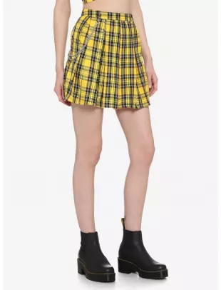 Pleated Chain Mini Skirt