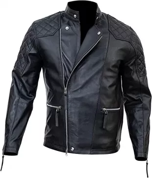 Motorcycle Classic Black Leather Jacket