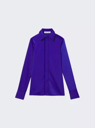 Stretch Satin Shirt Ultramarine Purple