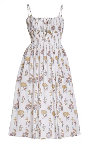 ciao lucia - Gabriela Smocked Printed Cotton Midi Dress