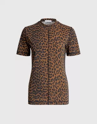 Leopard Print Organic Cotton Stretch Tee