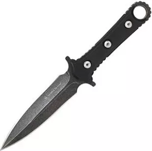 SWF606 8.6in High Carbon S.S. Full Tang Fixed Blade Knife with 4.4in Duel Edge Blade and TPE Handle for Outdoor, Tactical, Survival and EDC