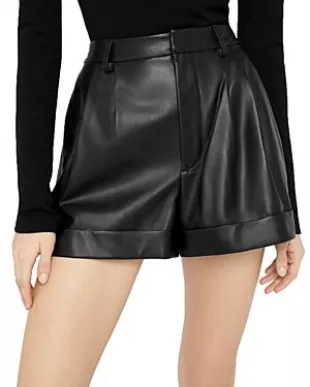 Conry Cuffed Leather Shorts