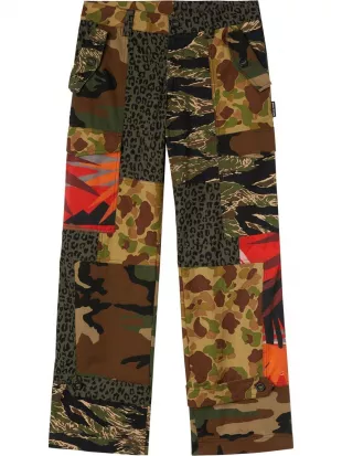 Mix Print Cargo Trousers