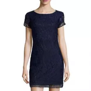 Navy Blue Lace Dress