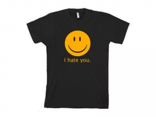 I Hate You Smiley Face Shirt Gamer Hiphop Juggalo Tee Shirt