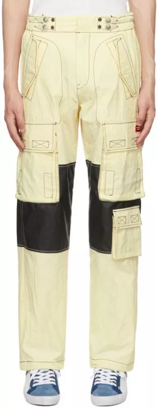 Pantalon cargo beige en nylon
