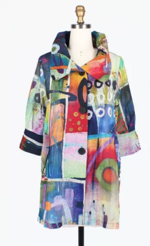 Watercolor Abstract Swing Jacket