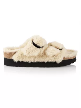 Arizona Big Buckle Platform Teddy Sandals