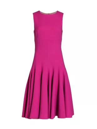 Sergio Hudson - Seamed Sleeveless Pleated Dress