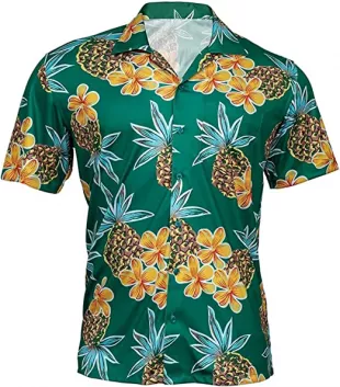 Mens Short Sleeve Button Down Hawaiian Shirt