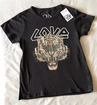 LOVE Cat/Tiger Graphic Tee Shirt