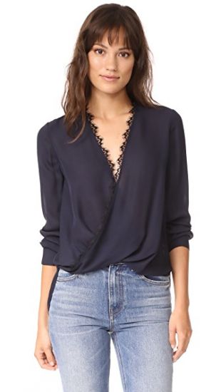 L'agence - L'AGENCE Rosario Blouse with Lace | SHOPBOP