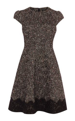 Karen Millen - Robe en dentelle et tweed