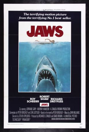 JAWS ORIGINAL MOVIE POSTER 1975 UNUSED