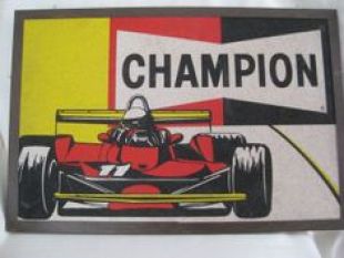 Rare Hard to Find 1960's Champion Spark Plugs Cork Board Red # 11 Indycar   | eBay