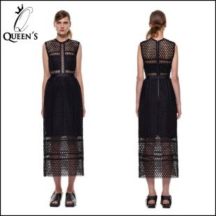 New Arrival 2015 Famous Brand Design Black Self Portrait Dress Lace Panelled Column Midi Dress Lace Crochet Runway Dress Vestido in Dresses from Women's Clothing & Accessories on Aliexpress.com | Alibaba Group