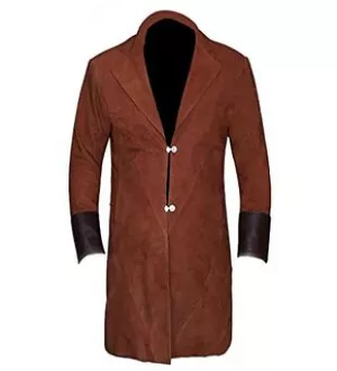 Fashion Firefly Malcolm Reynolds Suede Leather Trench Coat Costume for Men's (XX-Large) Brown