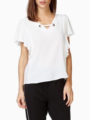 Tee shirt Manches Courtes Fluide Ecru