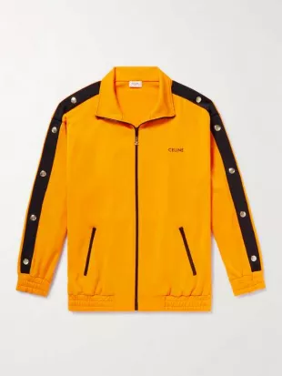 Studded Jersey Zip-Up Track Jacket