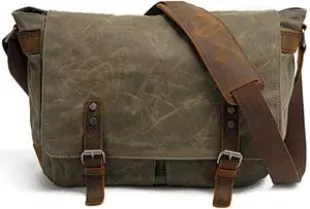 Leather Canvas Crossbody Bag