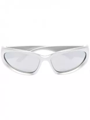 Balenciaga Eyewear Swift Oval-Frame Sunglasses worn by Kim 