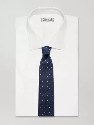 Tom Ford Cm Polka Dot Silk Jacquard Tie Men Blue