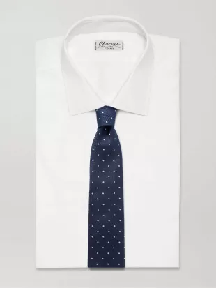 8cm Polka-Dot Silk-Jacquard Tie - Men - Blue