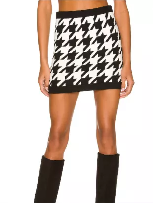 Ingrid Houndstooth Mini Skirt