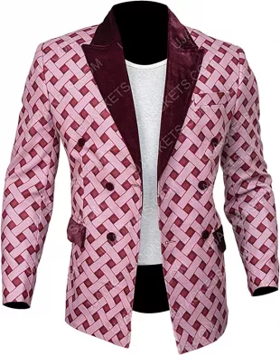 Pink Party Halloween Costume Cosplay Blazer for Men Party Wear Wedding Banquet Prom