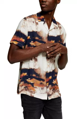 Abstract Print Short Sleeve Shirt