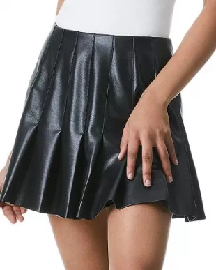 Carter Vegan Leather Pleated Skirt