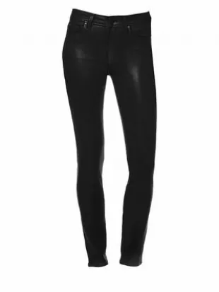 Paige - Hoxton High-Rise Coated Ankle Skinny Jeans