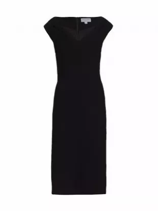 Formfitting Cap Sleeve Midi Dress