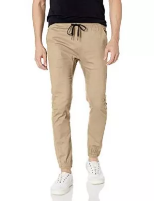 Men's Slim Fit Soft Twill Jogger Pants Khaki