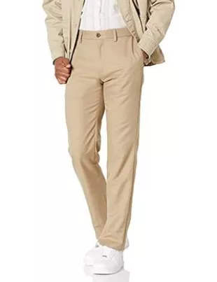 Slim-Fit Flat-Front Dress Pant, Khaki Brown