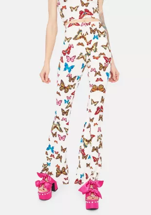 Wings Of Change Butterfly Print Flares