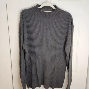 cherokee - Men's Ribbed Gray Mock Turtleneck Sweater