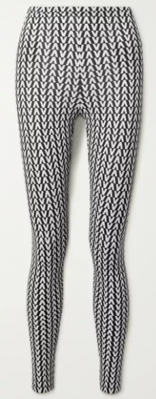 Printed stretch-knit leggings