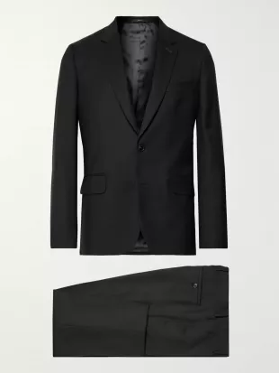 Black A Suit To Travel In Soho Slim-Fit Wool Suit