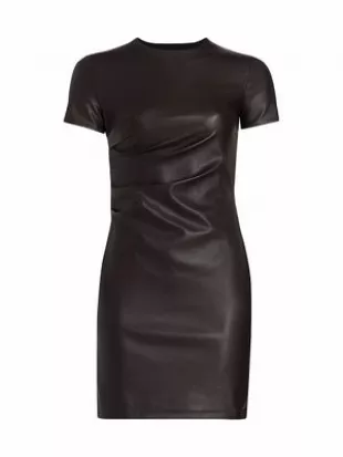 Twist Faux Leather Minidress