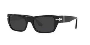 PO3268S Polarized Rectangular Sunglasses, Black, 53mm