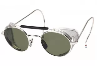TB-001 Round Frame Silver Sunglasses w/ Mesh Sides