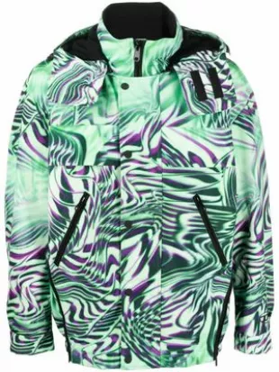 veste imprimée à capuche - Vert