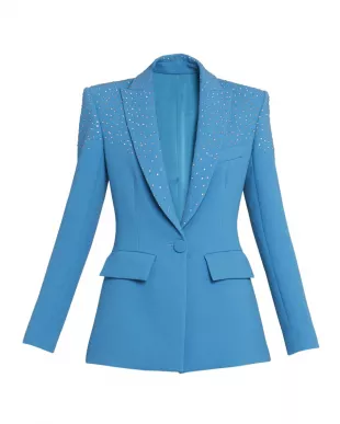 Addison Strass Embellished Single-Breasted Jacket