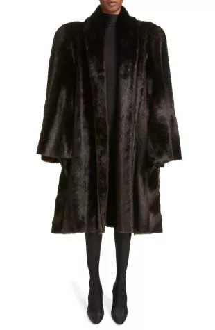 Faux Fur A-Line Coat