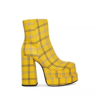 Cobra Boots in Yellow Plaid