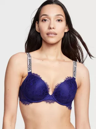 Victorias Secret Very Sexy Shine Strap Lace Push-Up Bra worn by Bela  Malhotra (Amrit Kaur) as seen in The Sex Lives of College Girls (S02E01)