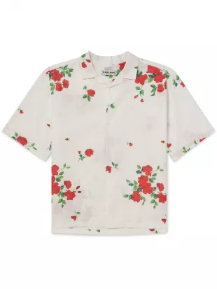 carleen - Camp-Collar Floral-Print Cotton-Voile Shirt