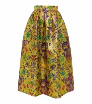 Floral Brocade Midi Skirt